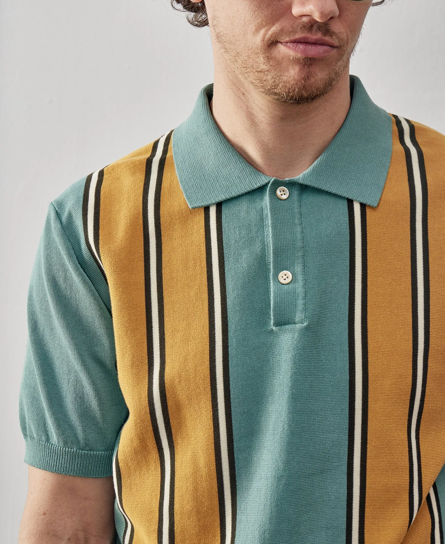 1950s Contrast Stripe Polo Shirt