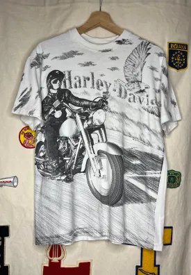 1991 R.K. Stratman Harley-Davidson AOP T-Shirt: L