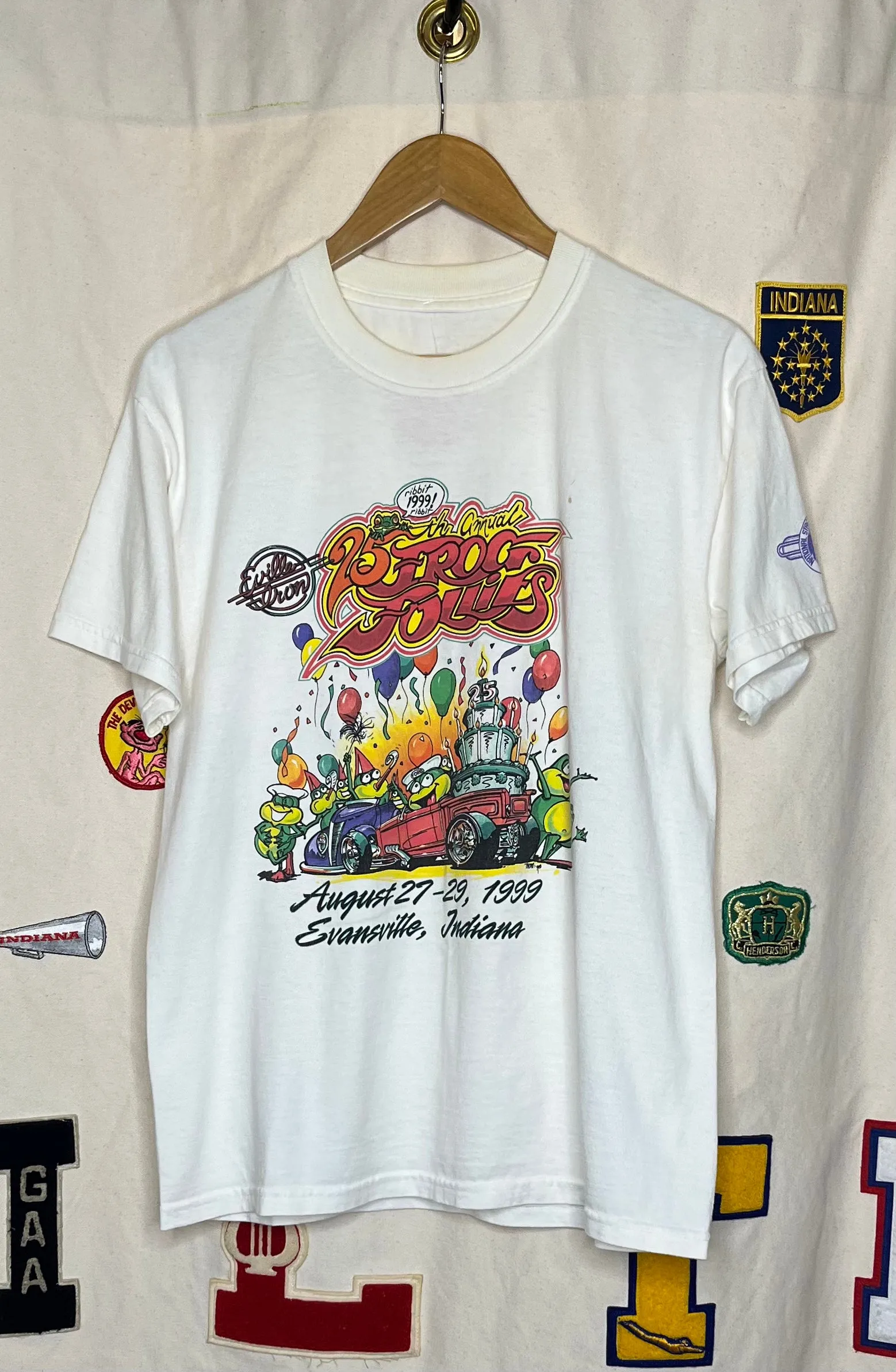 1999 Frog Follies Eville Iron White T-Shirt: L