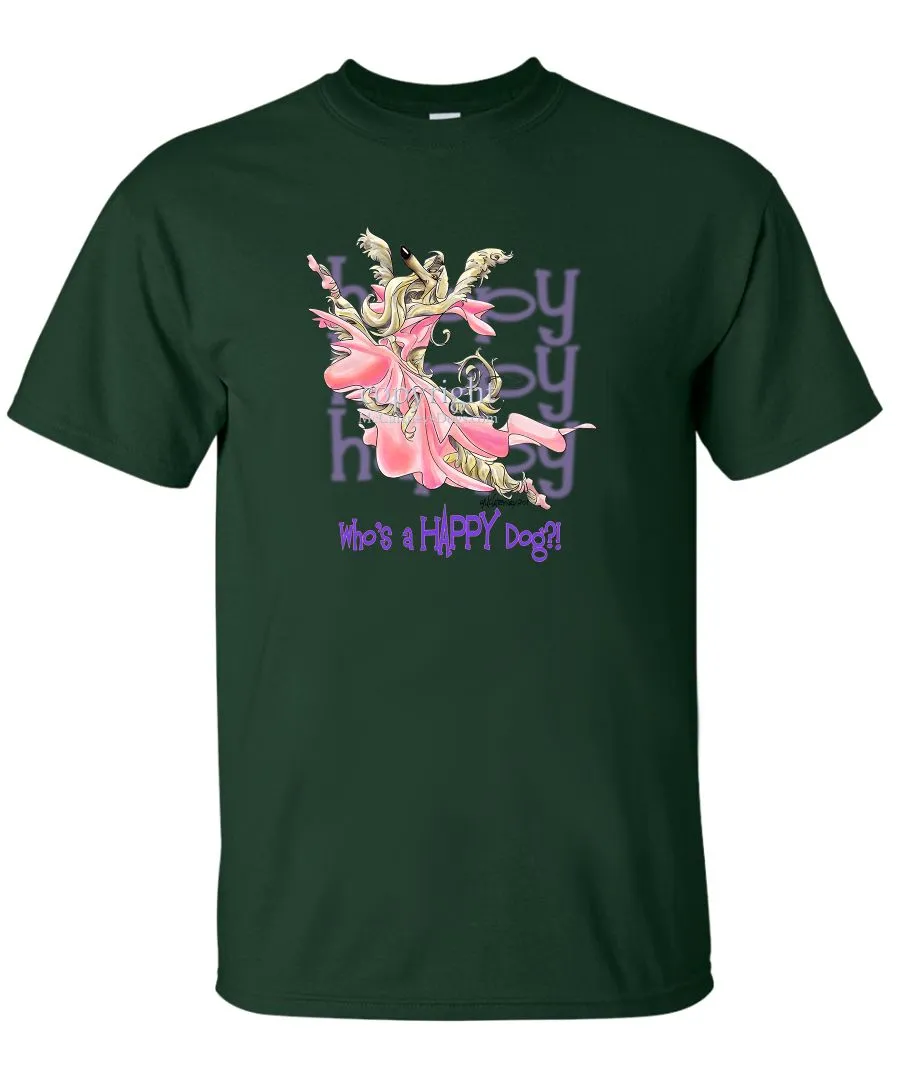 Afghan Hound - Who's A Happy Dog - T-Shirt