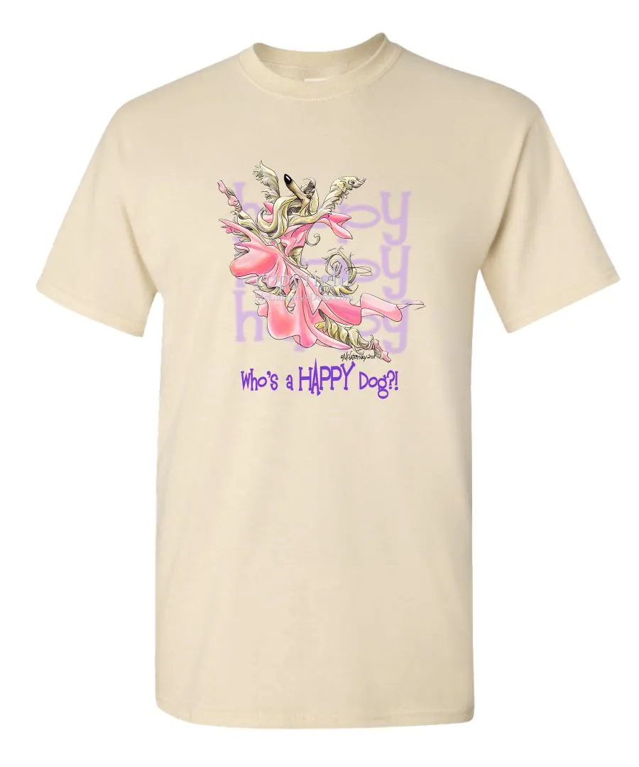 Afghan Hound - Who's A Happy Dog - T-Shirt