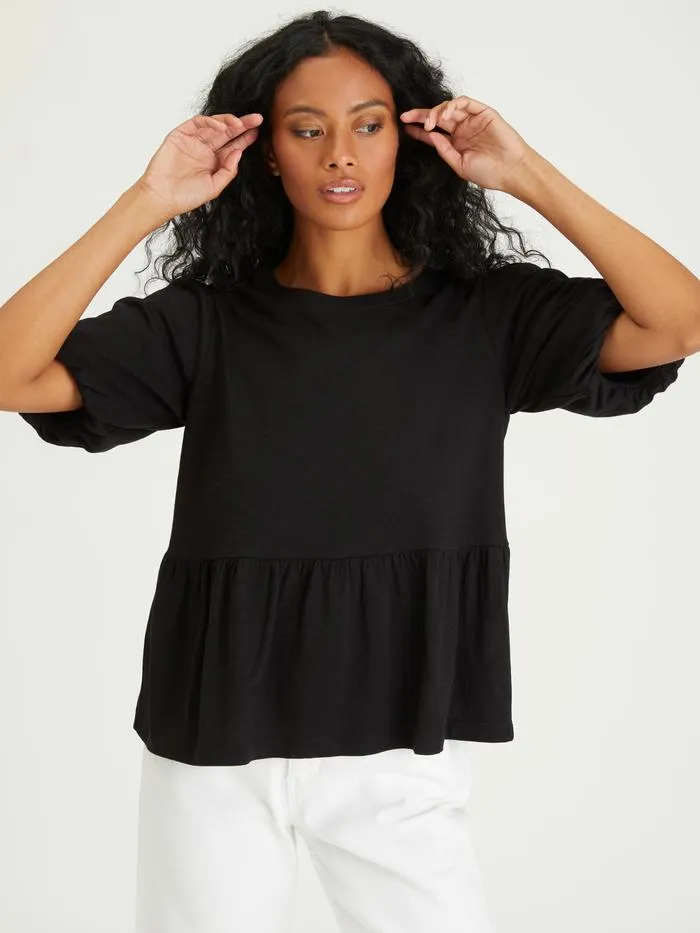 Ava Babydoll Tee | Black