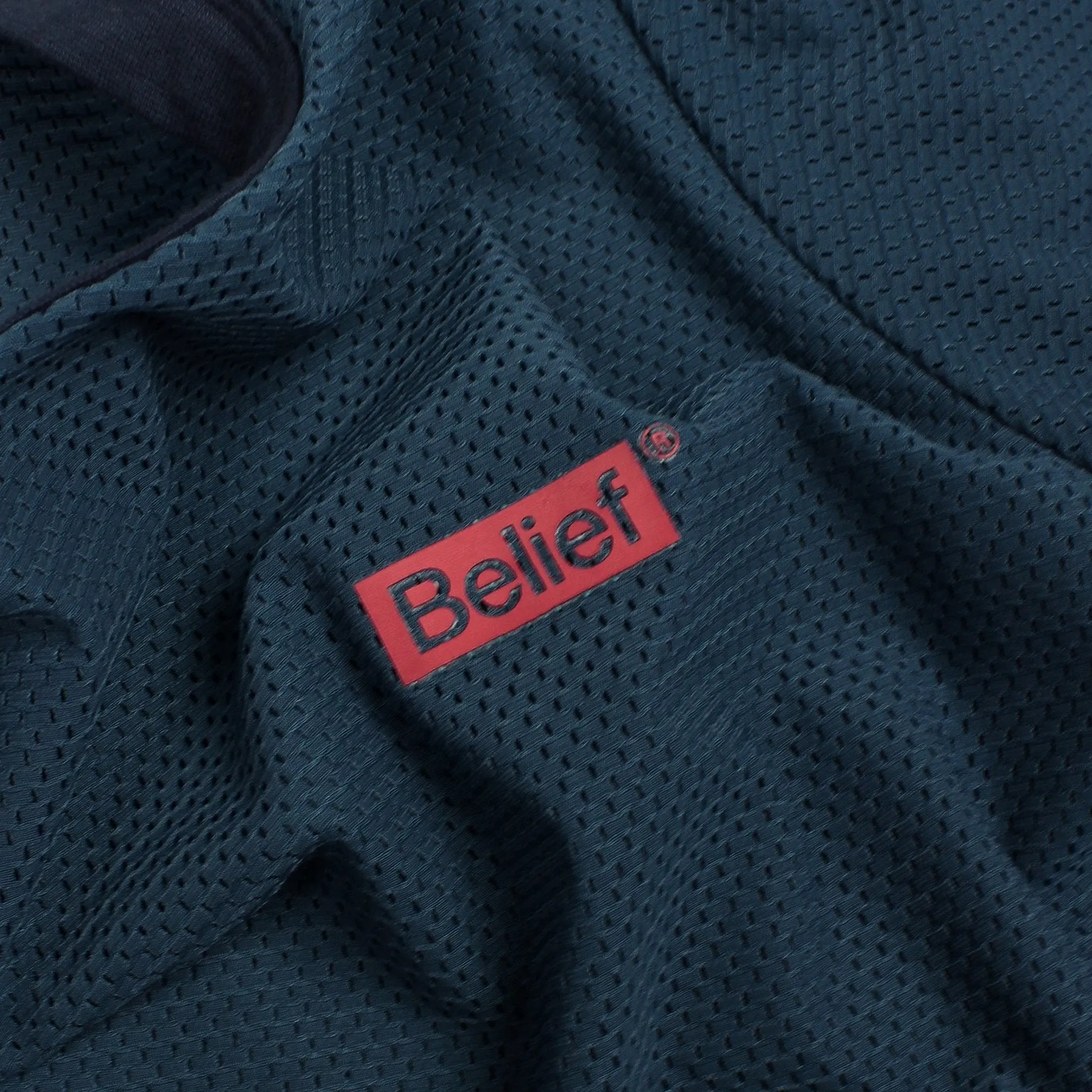 Belief NYC Box Logo Mesh Tee - Dark Teal