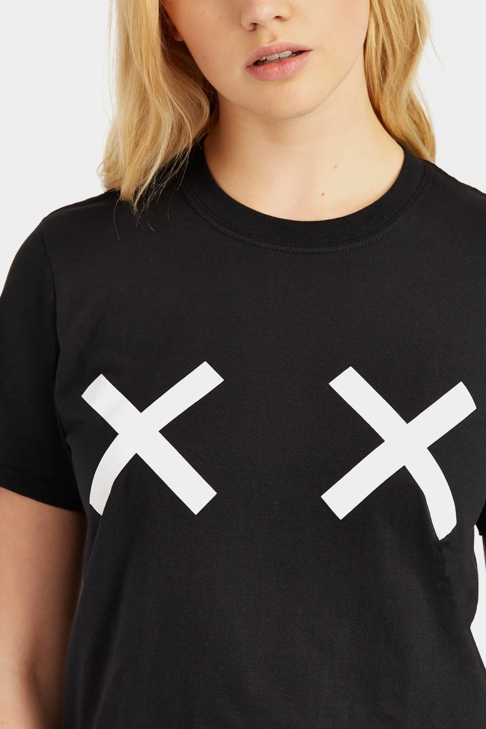 Black Cross Print T-Shirt