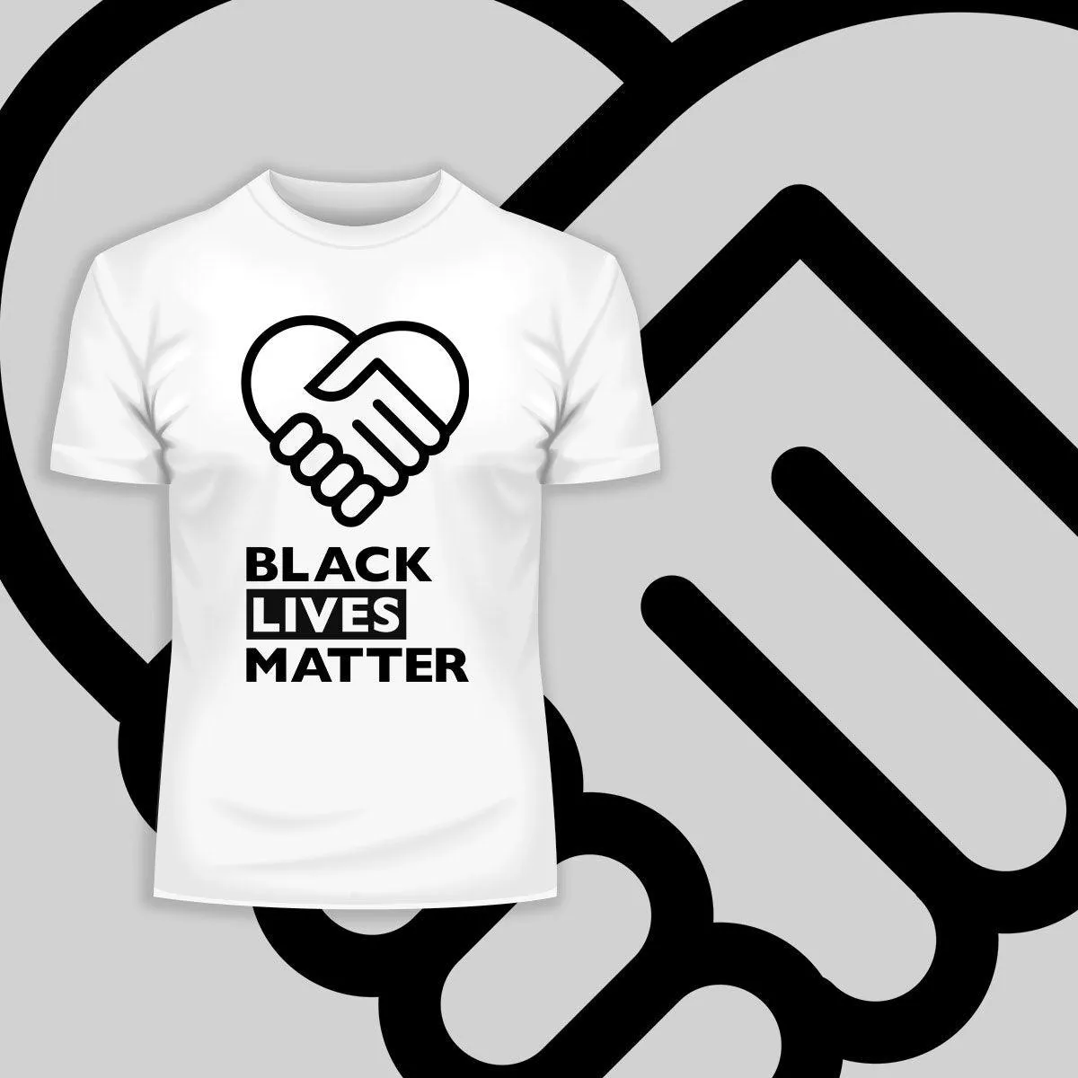 Black Lives Matter Global Network Black, White & Grey T-Shirt