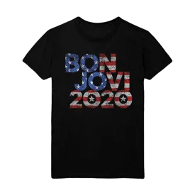 Bon Jovi 2020 Stars & Stripes Black T-Shirt