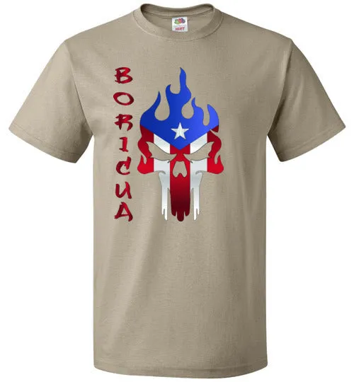 Boricua Flaming Skull (Small-6XL)