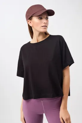 Boxy Tee (Black), GOTS