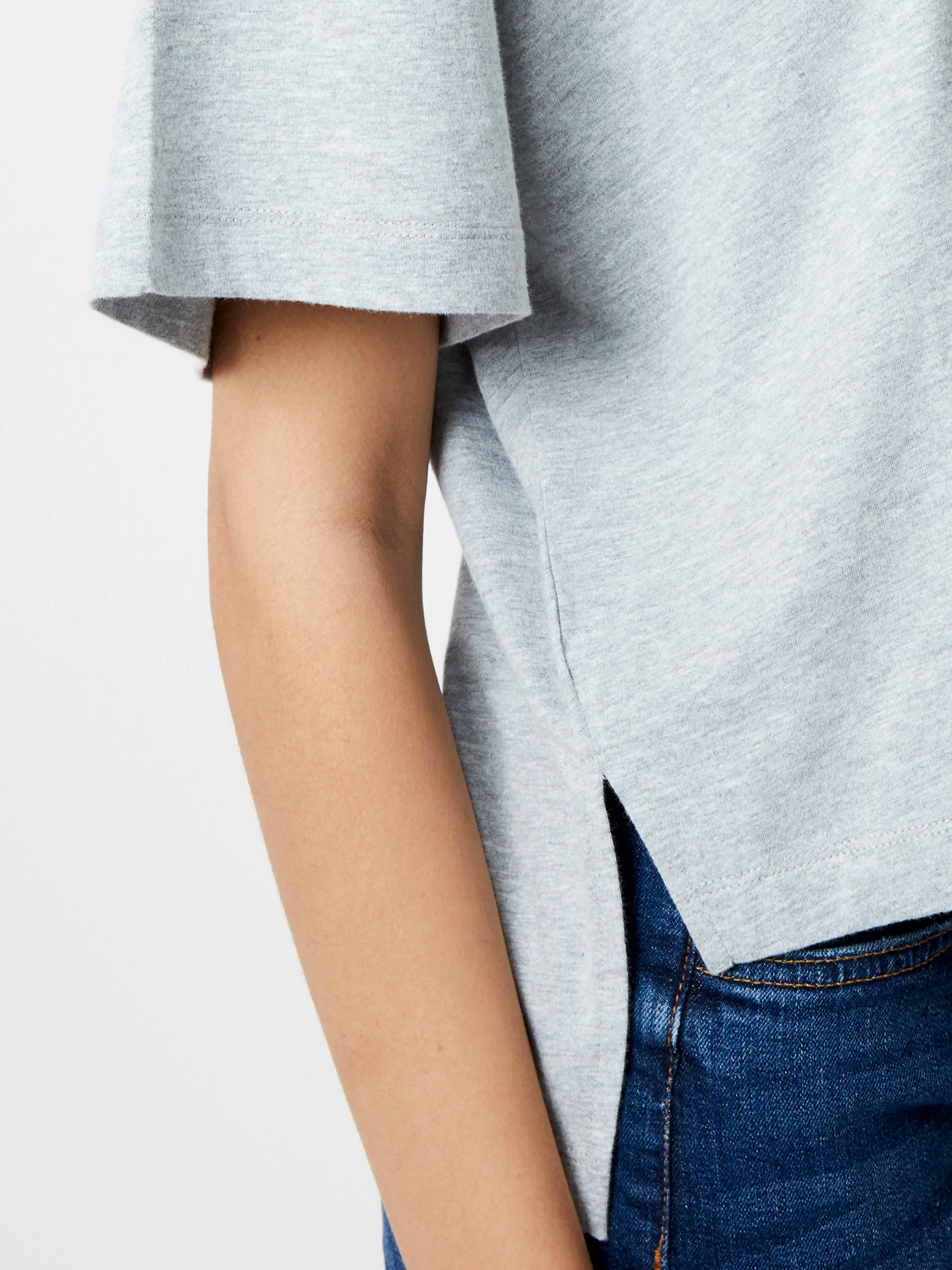 Brushed Stepped Hem T-Shirt