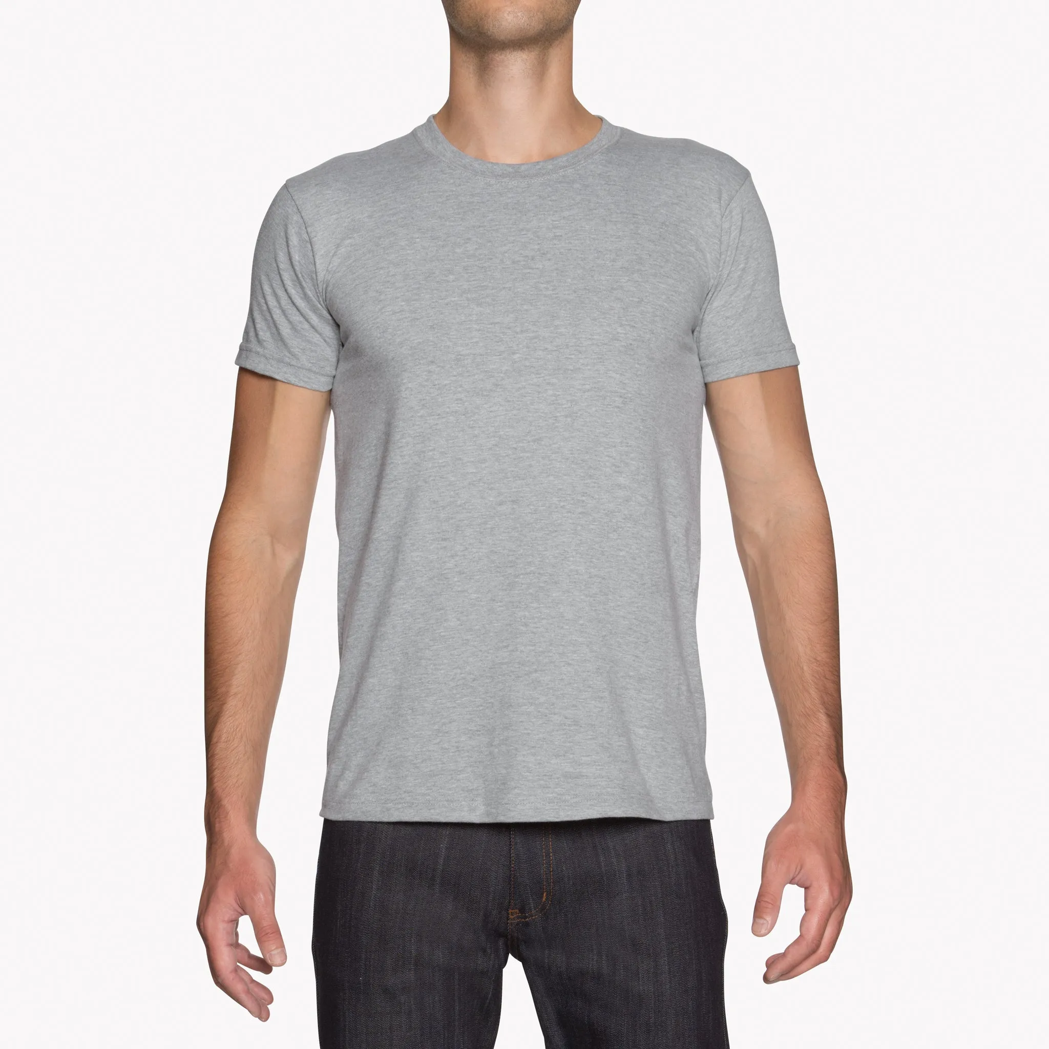 Circular Knit T-Shirt - Heather Grey