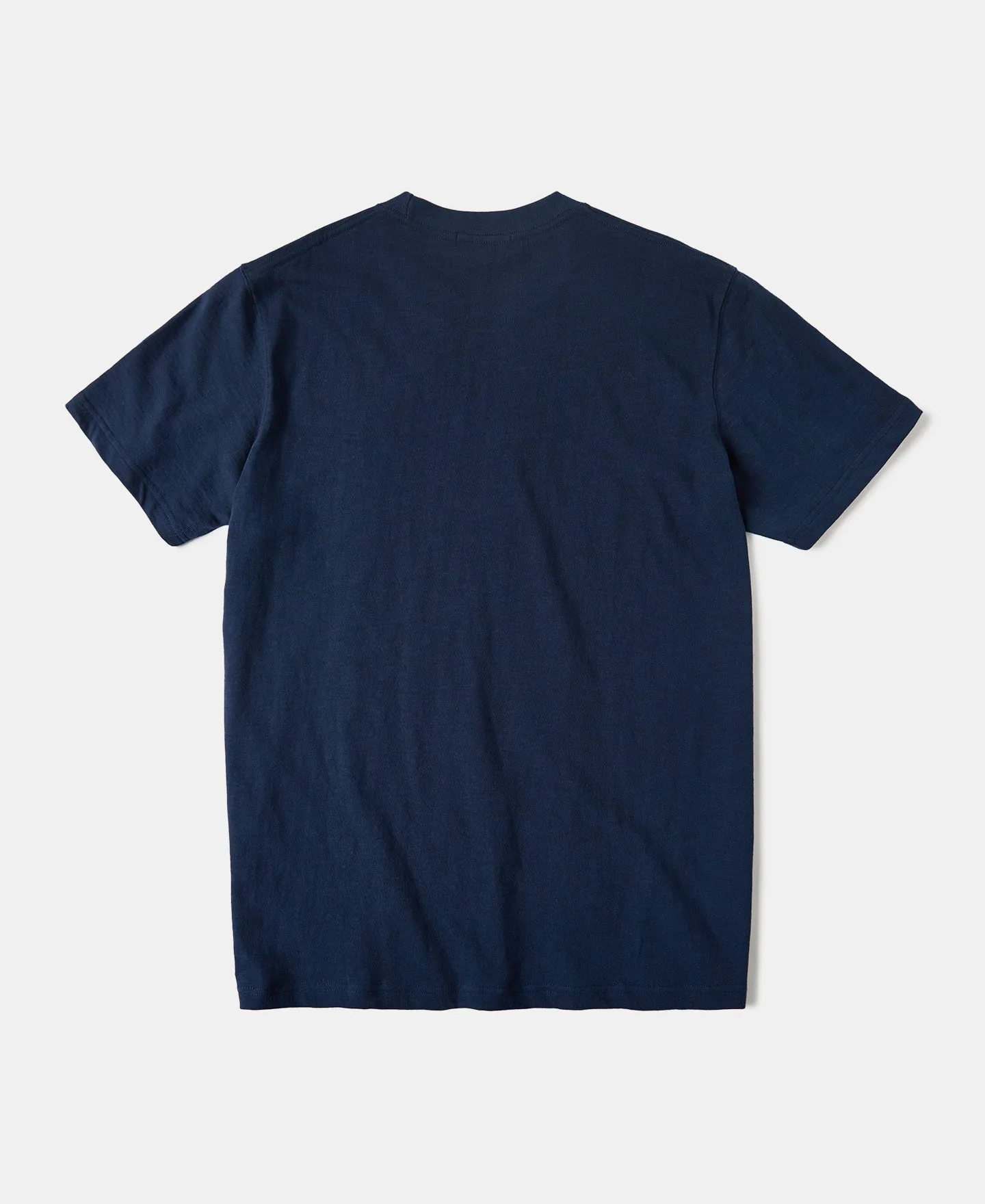 Classic Fit Loopwheel Slub Cotton T-Shirt - Navy