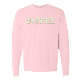 Coffee Heart Letter Patch Long Sleeve T-Shirt