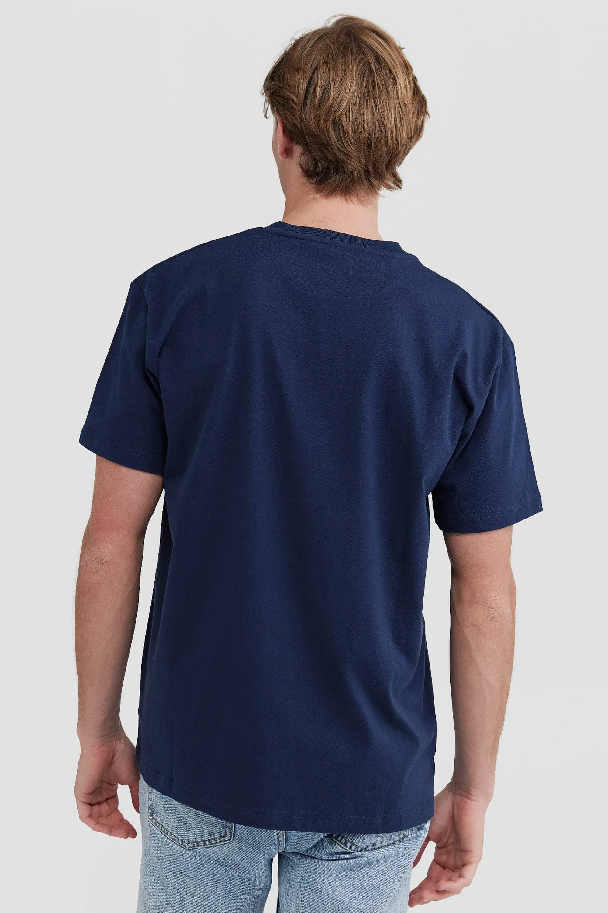 College Logo T Shirt Navy and White