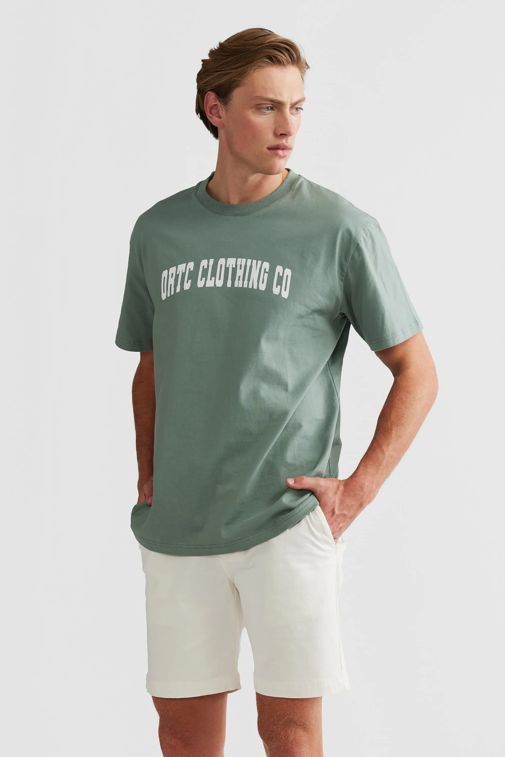 College Logo T Shirt Sage