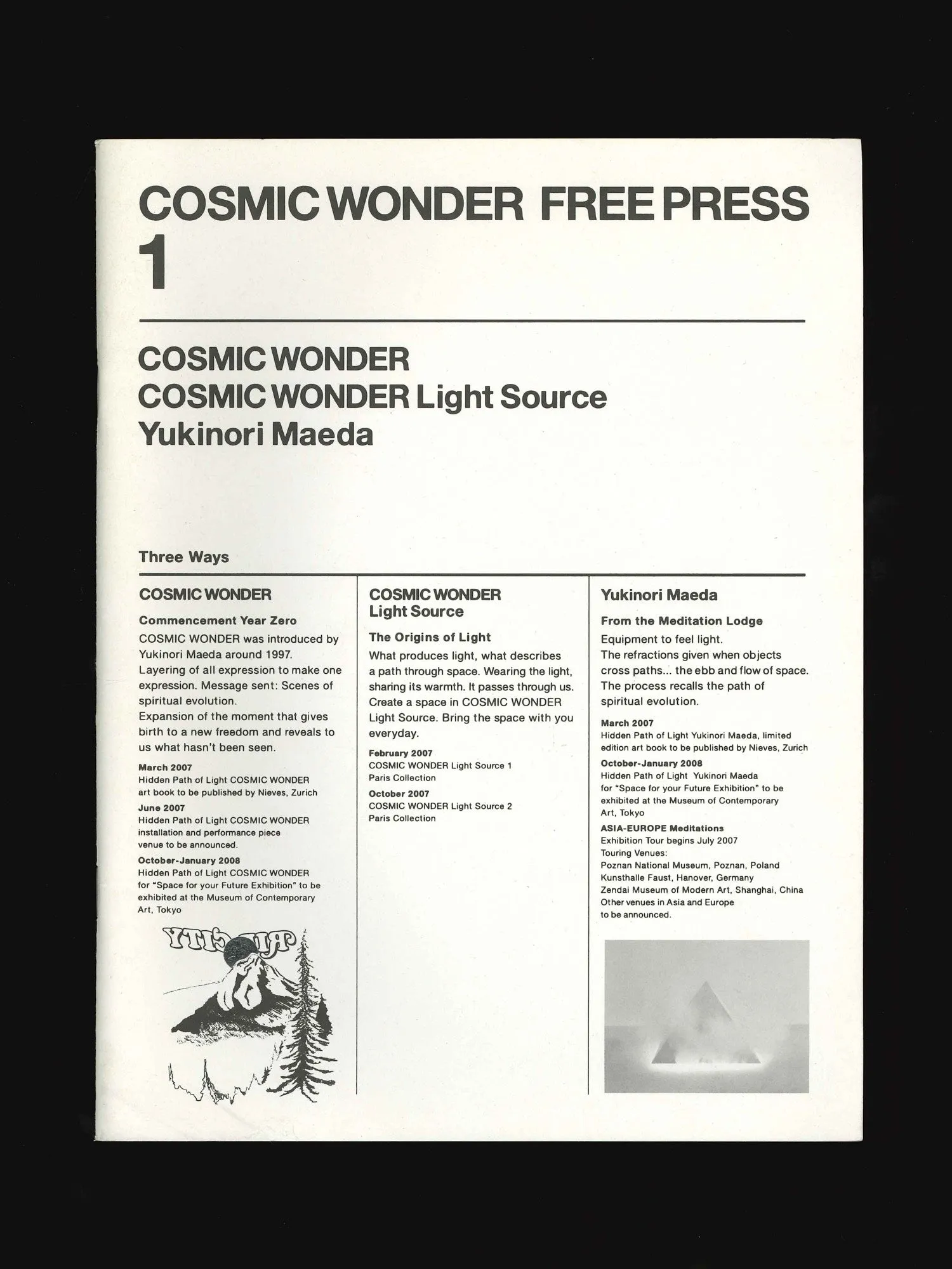 Cosmic Wonder pink cotton t-shirt with print of 'Cosmic Wonder Free Press 1' - S