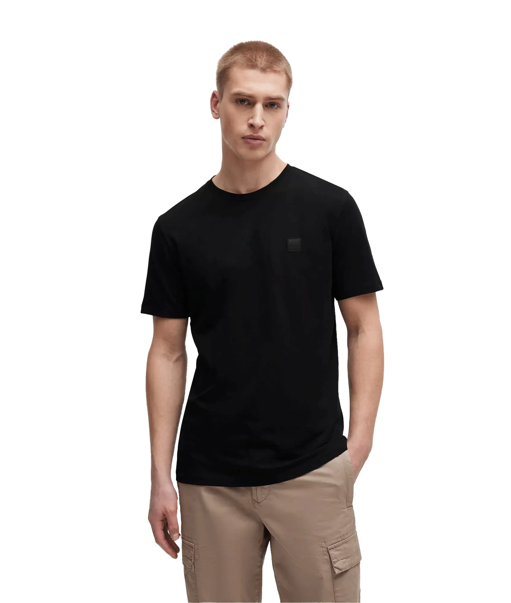 Cotton-jersey T-shirt With Logo Patch - Black