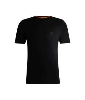 Cotton-jersey T-shirt With Logo Patch - Black