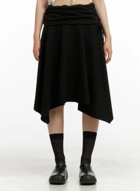 Cotton Ribbon Flare Midi Skirt CU425