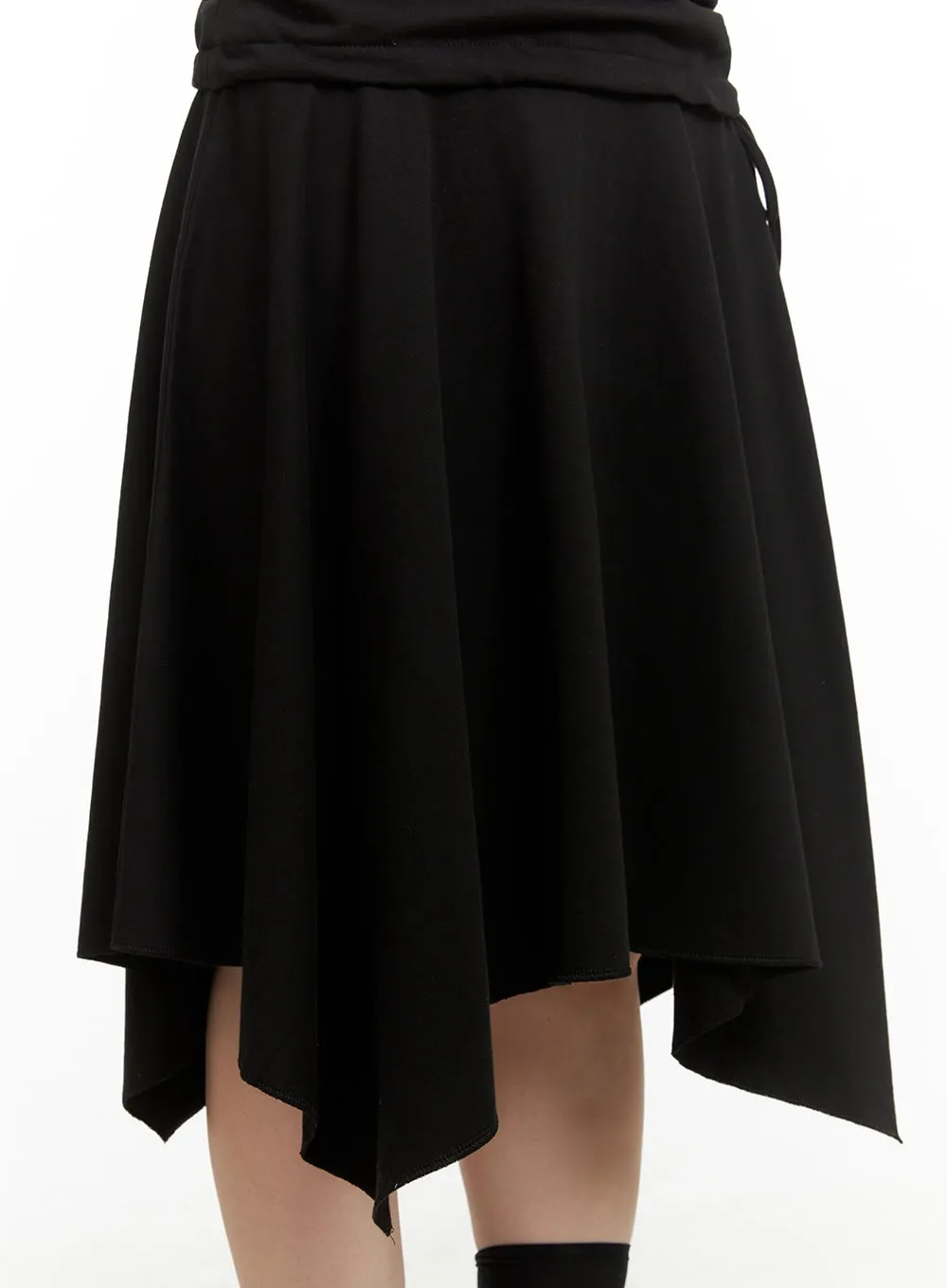 Cotton Ribbon Flare Midi Skirt CU425