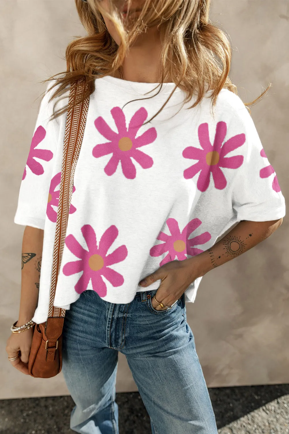 Daisy Flower Printed T Shirt