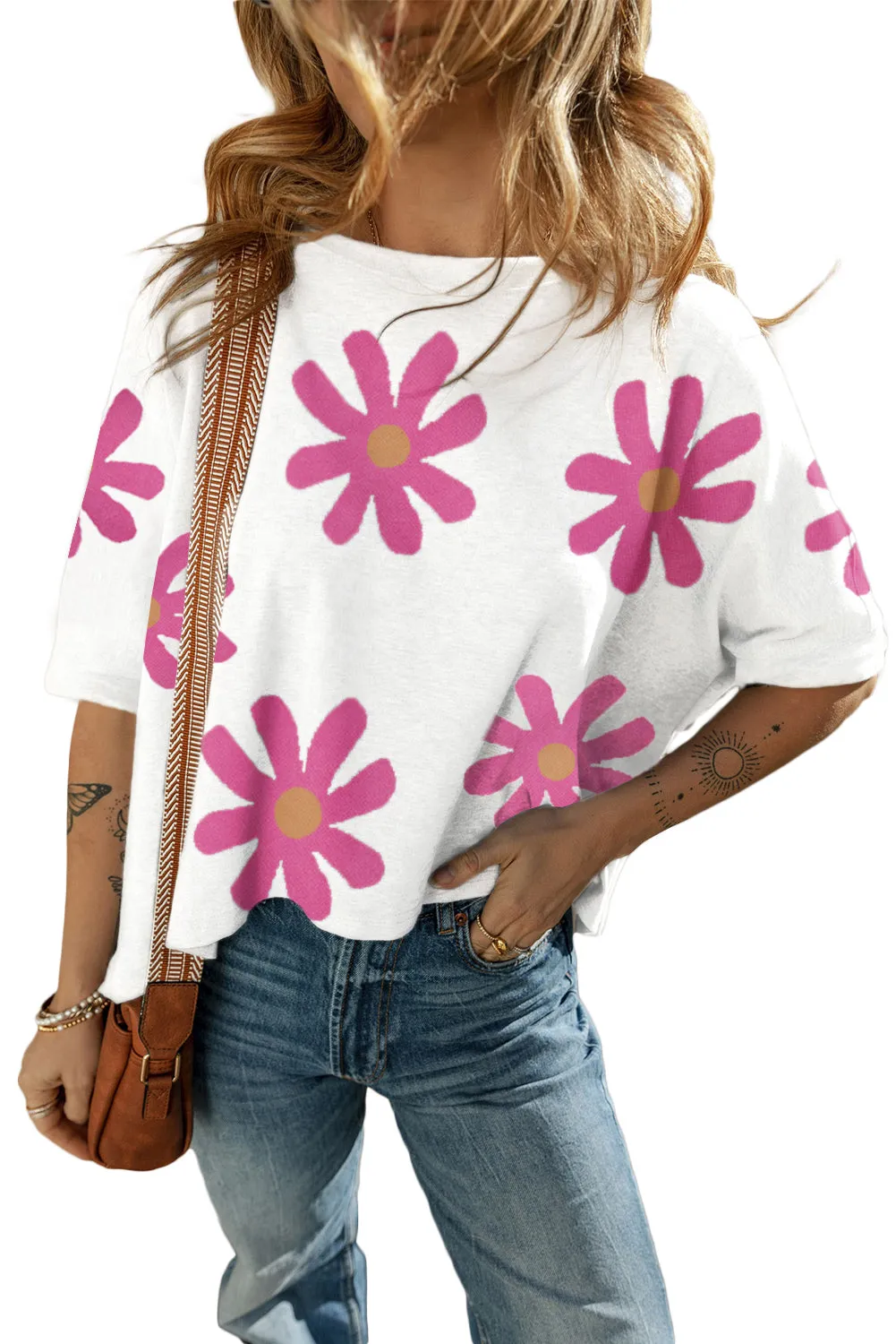 Daisy Flower Printed T Shirt