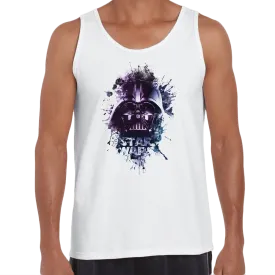 Darth Vader Artistic Helmet Watercolour Splash Star Wars Movie White Tank Top