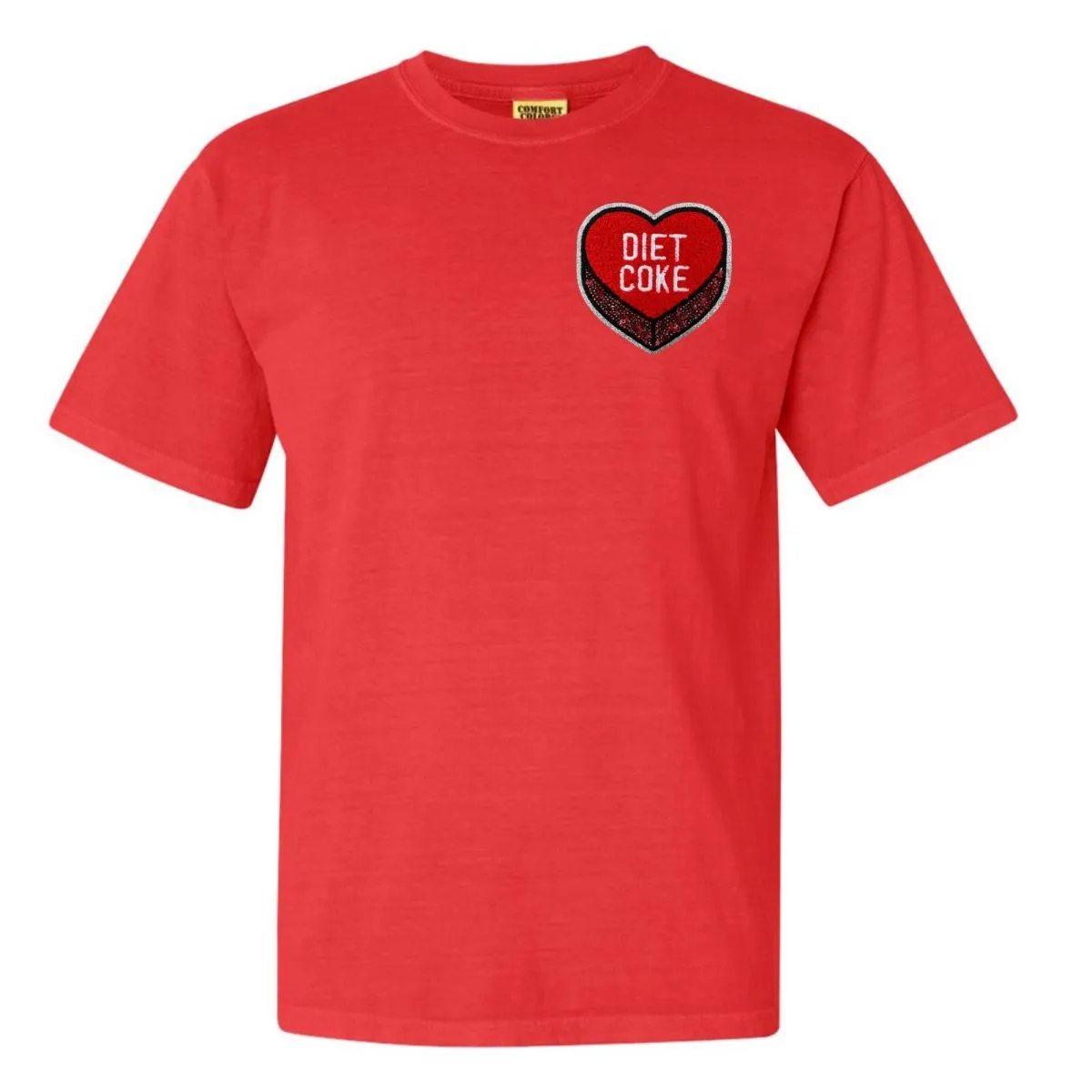 'Diet Coke Candy Heart' Letter Patch T-Shirt