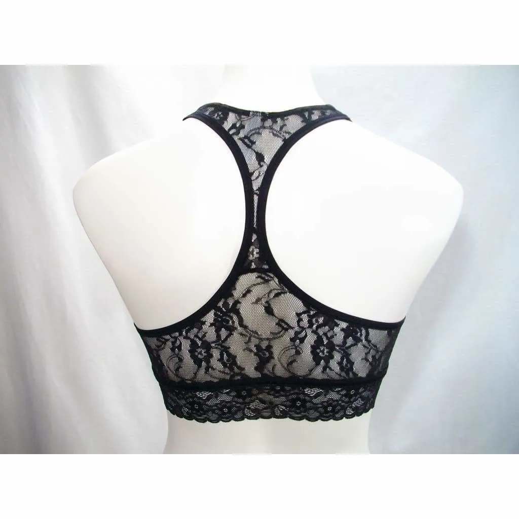 DKNY DK4801 Signature Lace T-Back Wire Free Bralette SMALL Black