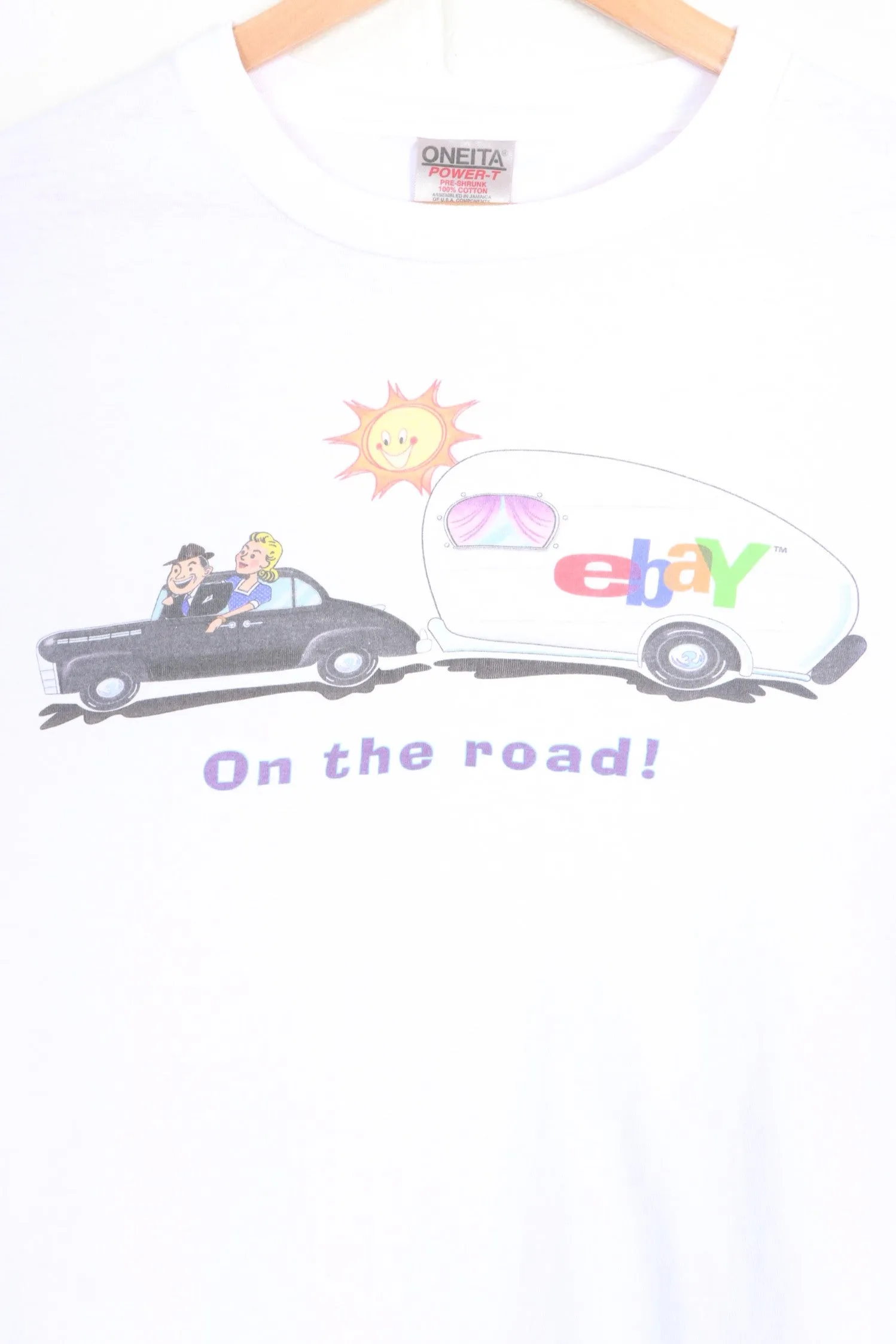 Ebay "On The Road" White Graphic T-Shirt (L-XL)