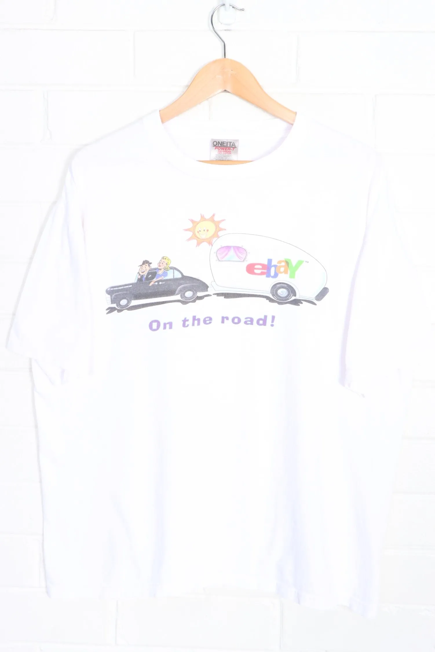 Ebay "On The Road" White Graphic T-Shirt (L-XL)