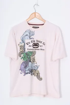 ECKO Unltd Colourful Rhino Art & Felt Detail Graphic Tee (XL)