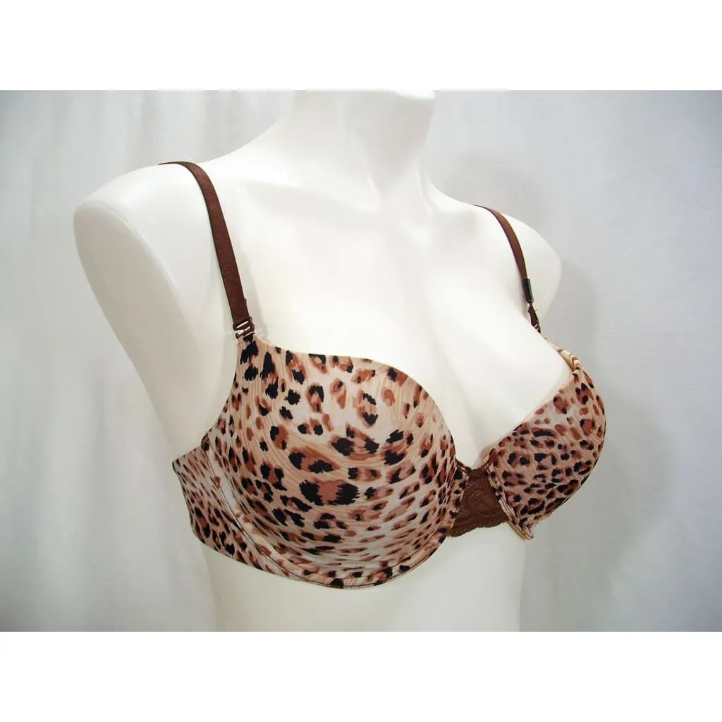 Felina 130566 Enchanted T-Shirt Memory Foam Underwire Bra 32C Chocolate Cheetah