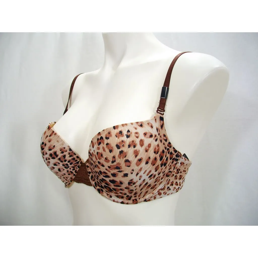 Felina 130566 Enchanted T-Shirt Memory Foam Underwire Bra 32C Chocolate Cheetah