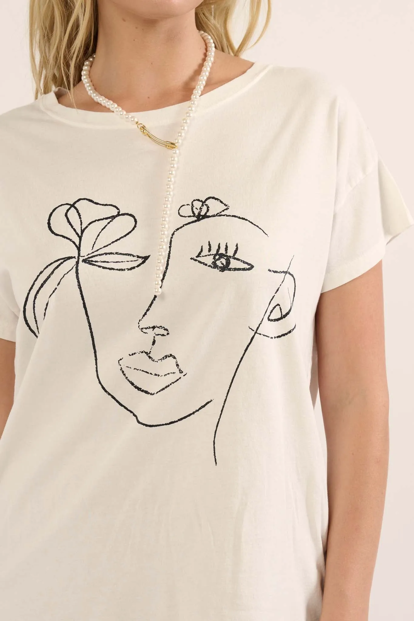 Flower Face Abstract Art Graphic Tee