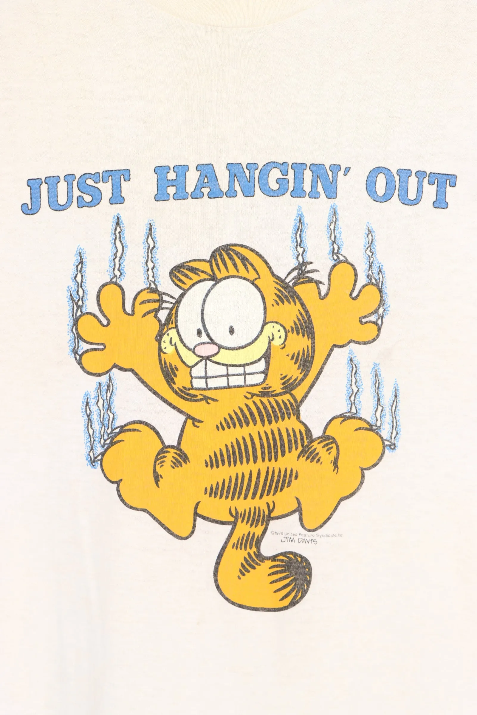 Garfield "Just Hangin' Out" 1978 Paper Thin Single Stitch T-Shirt (M)