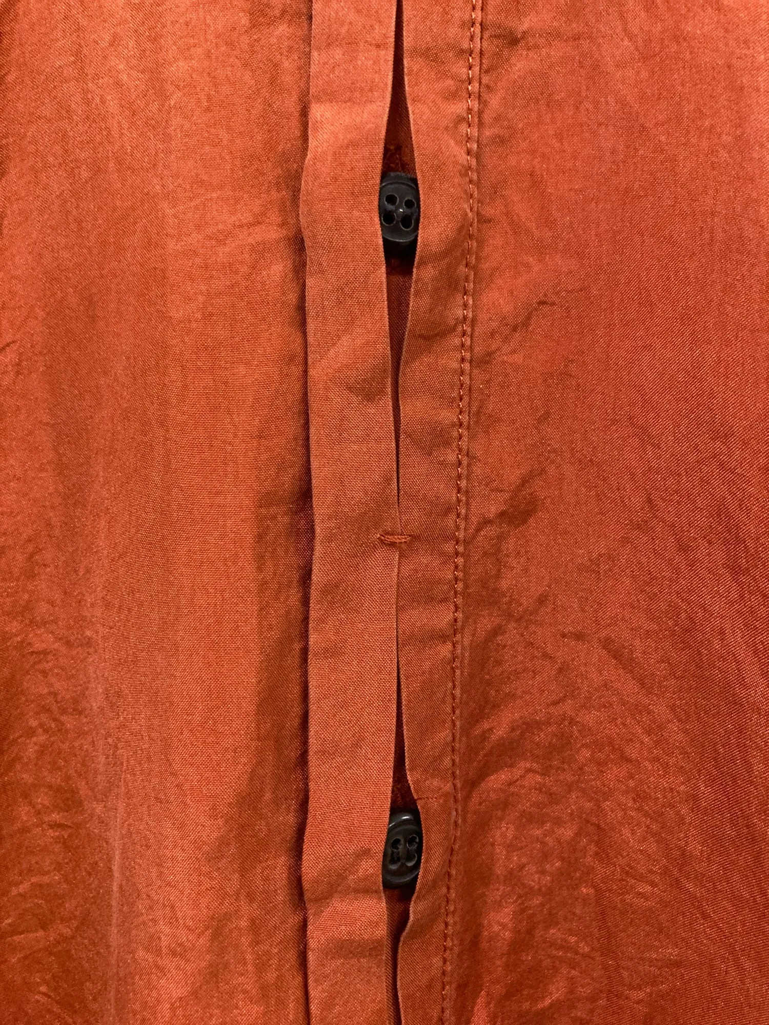 Giuliano Fujiwara burnt orange creased silk shirt - size 48