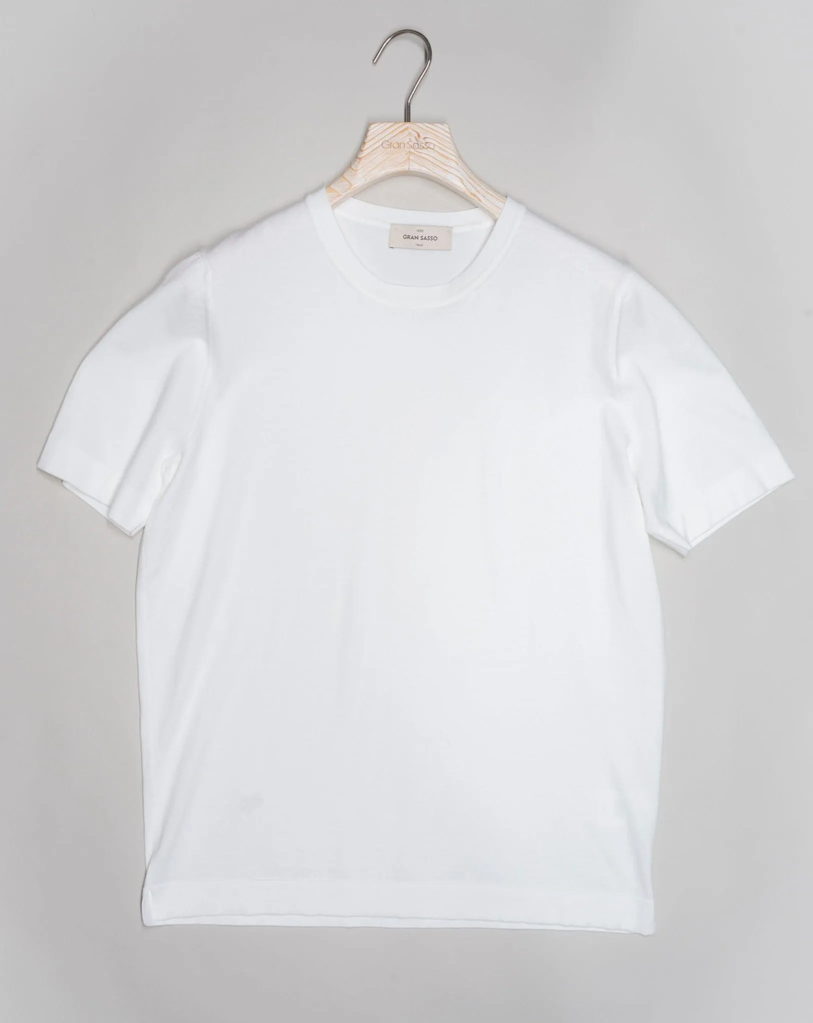 Gran Sasso Knitted Cotton T-Shirt / White