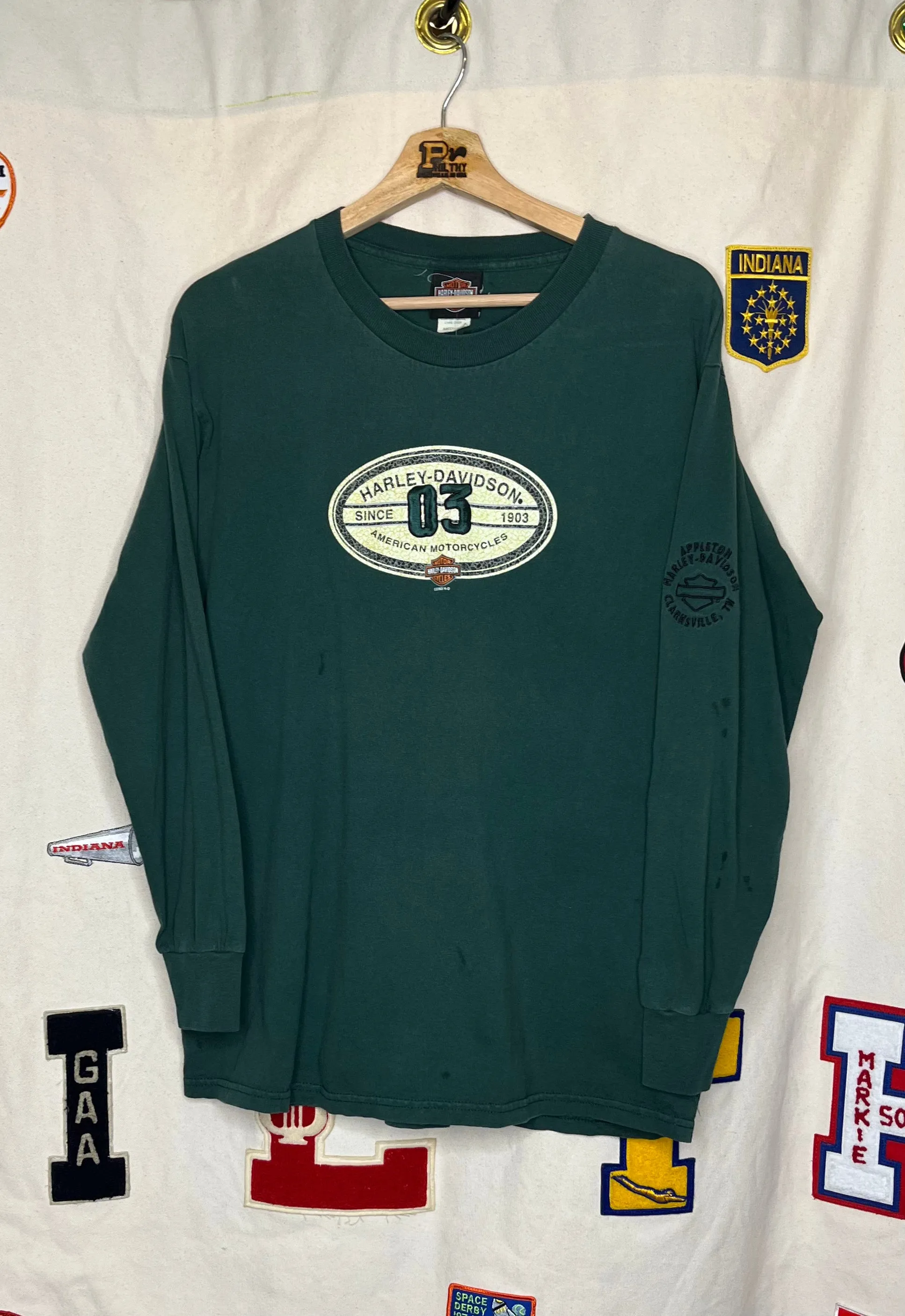 Harley-Davidson Green Long-Sleeve T-Shirt: M