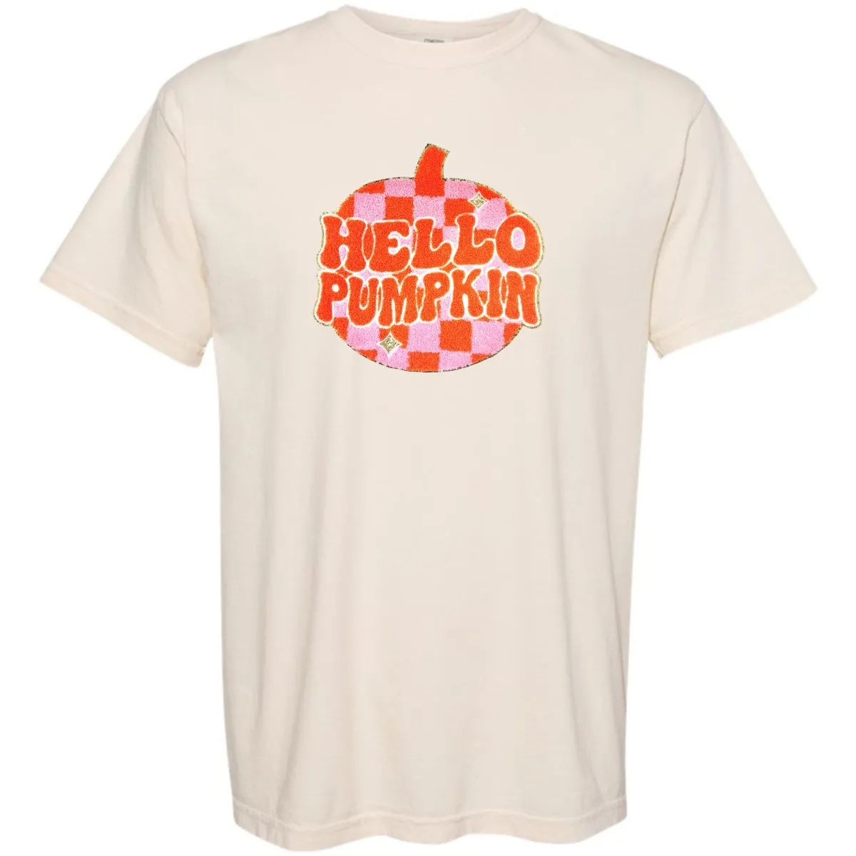 'Hello Pumpkin' Letter Patch T-Shirt