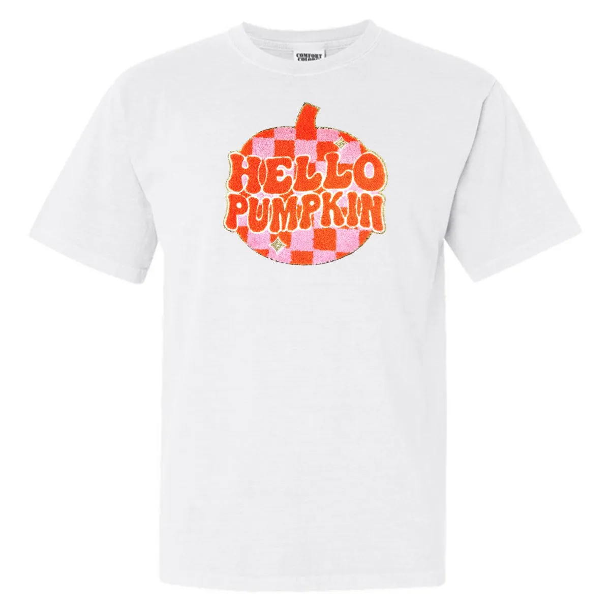 'Hello Pumpkin' Letter Patch T-Shirt