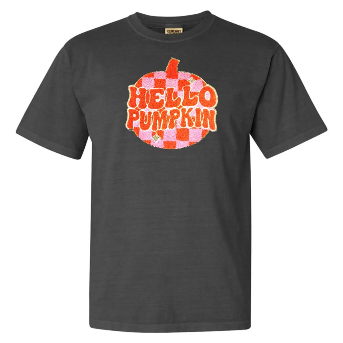 'Hello Pumpkin' Letter Patch T-Shirt