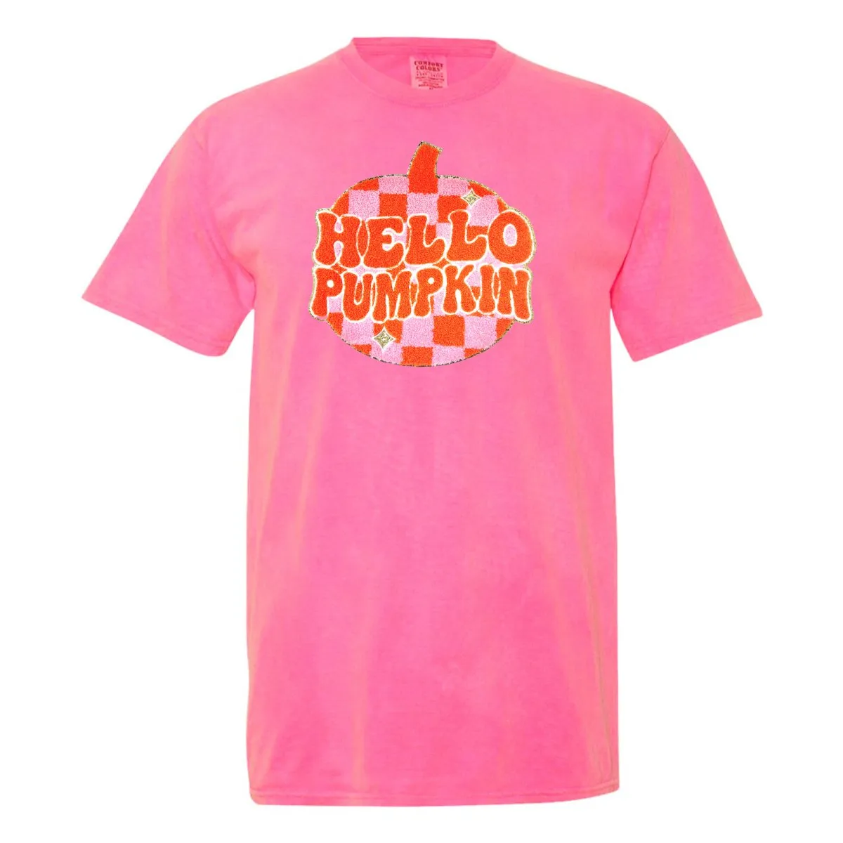 'Hello Pumpkin' Letter Patch T-Shirt