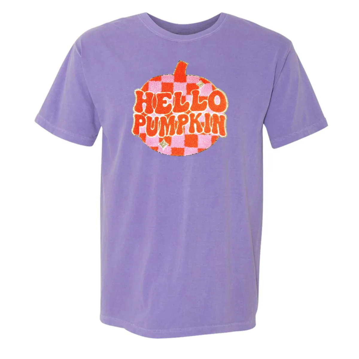 'Hello Pumpkin' Letter Patch T-Shirt