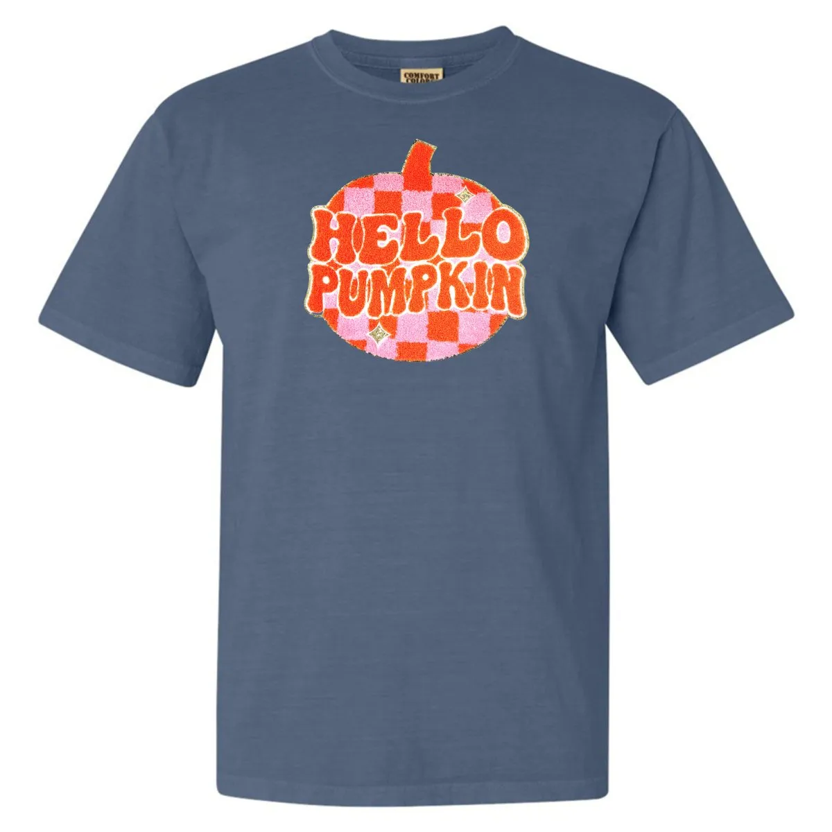 'Hello Pumpkin' Letter Patch T-Shirt