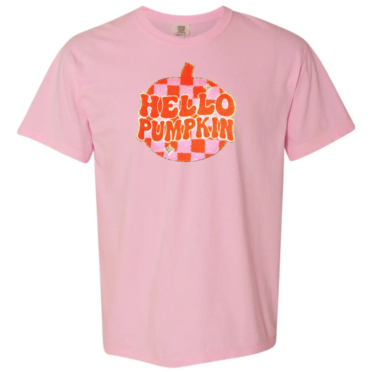 'Hello Pumpkin' Letter Patch T-Shirt