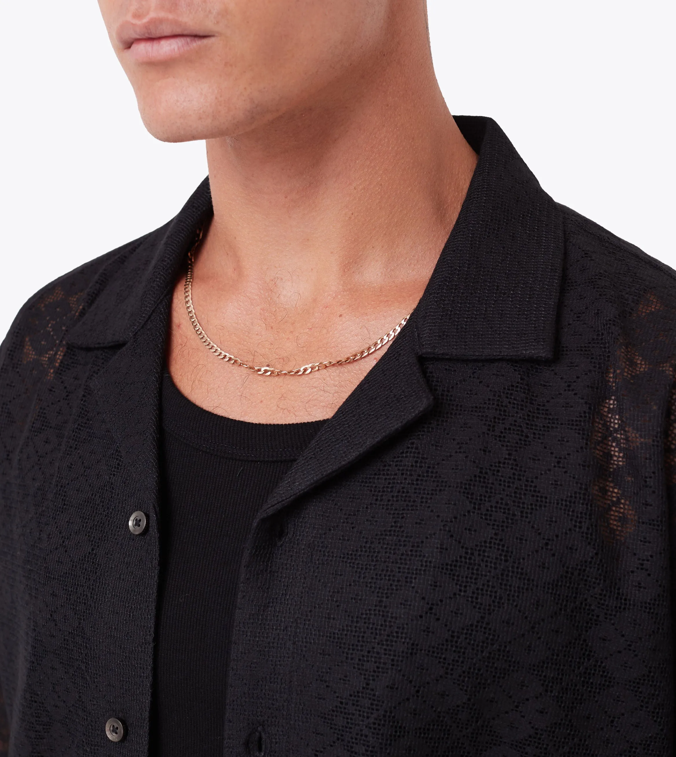 Lace Holiday SS Shirt Black