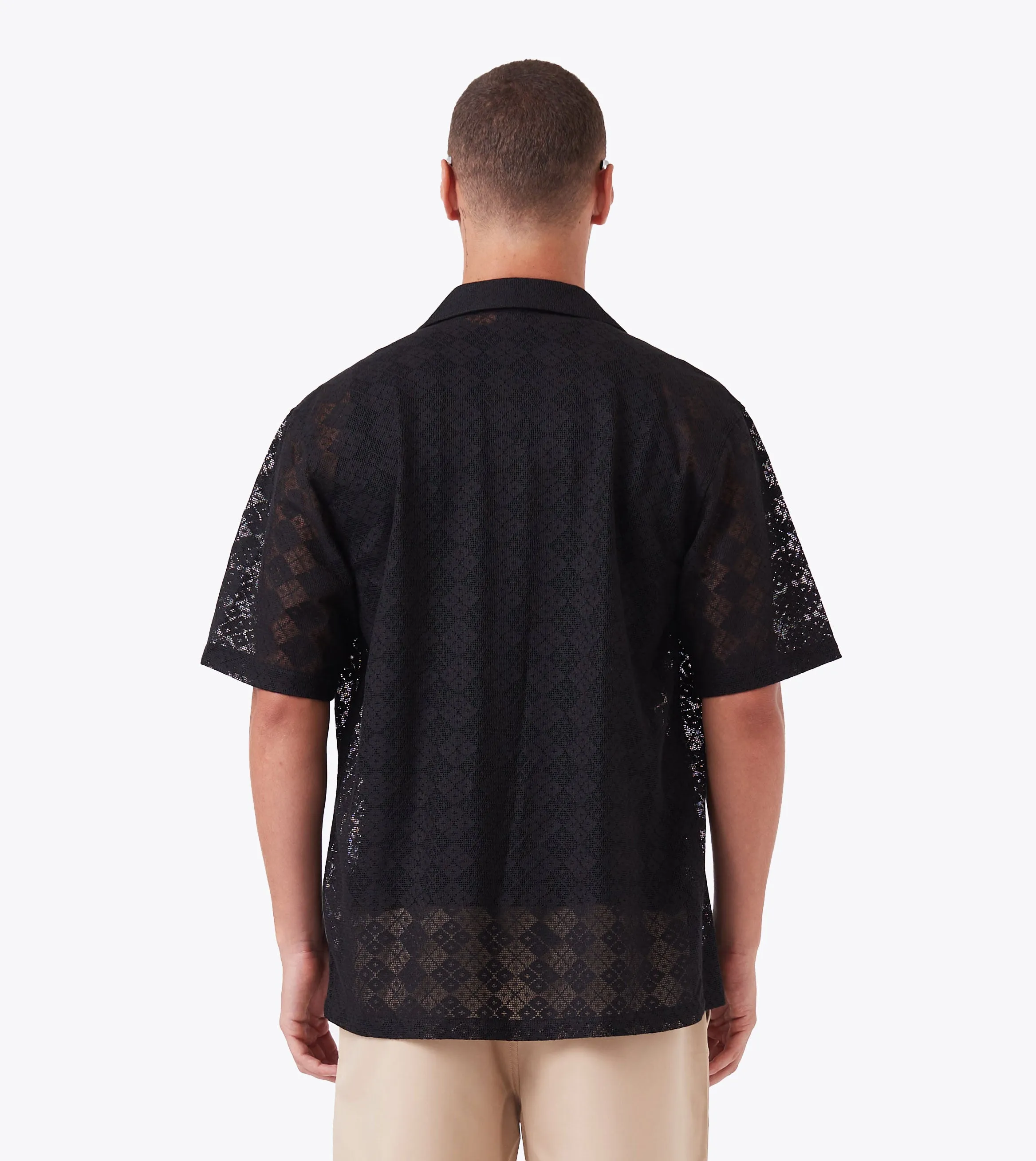 Lace Holiday SS Shirt Black