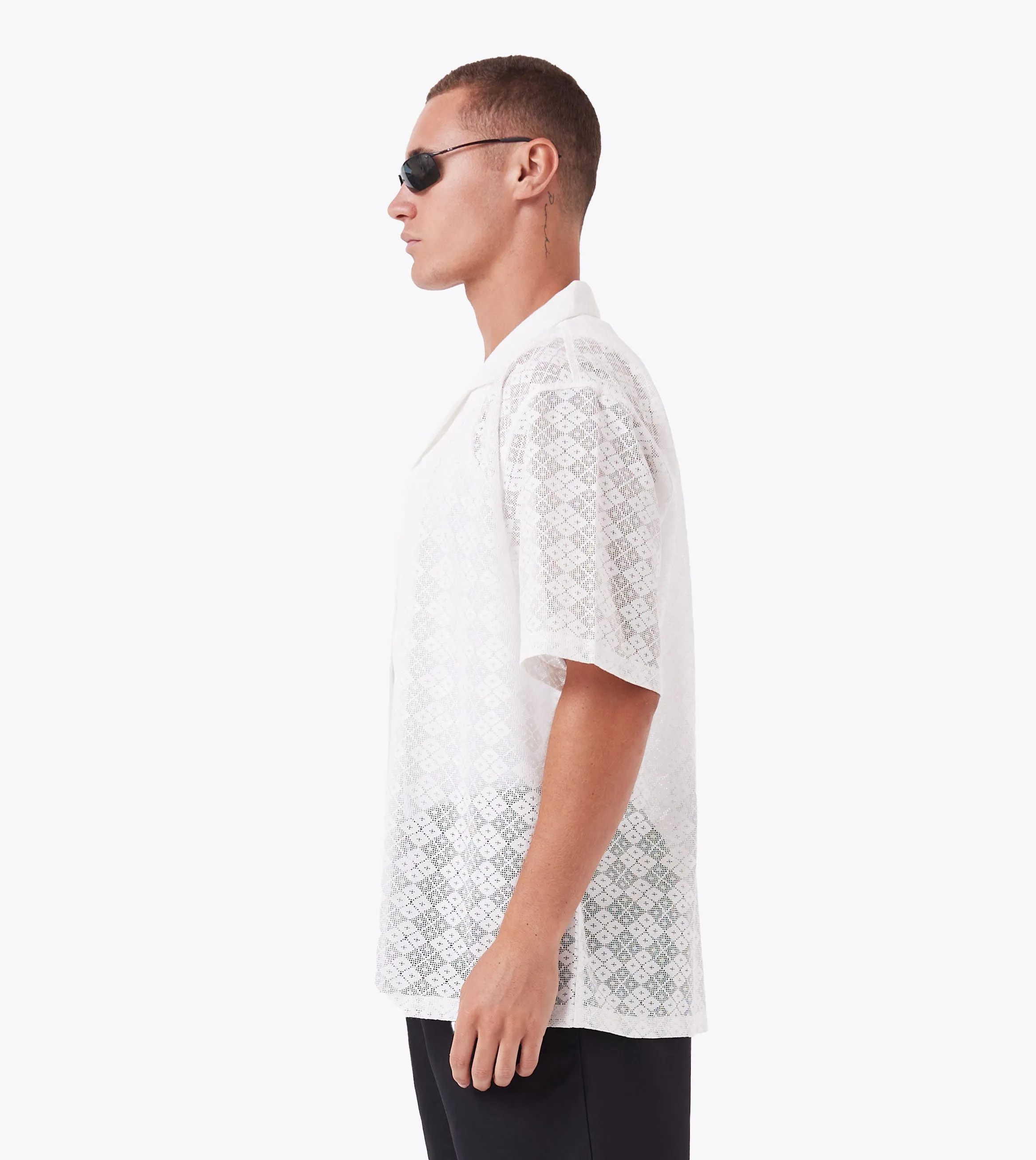 Lace Holiday SS Shirt White