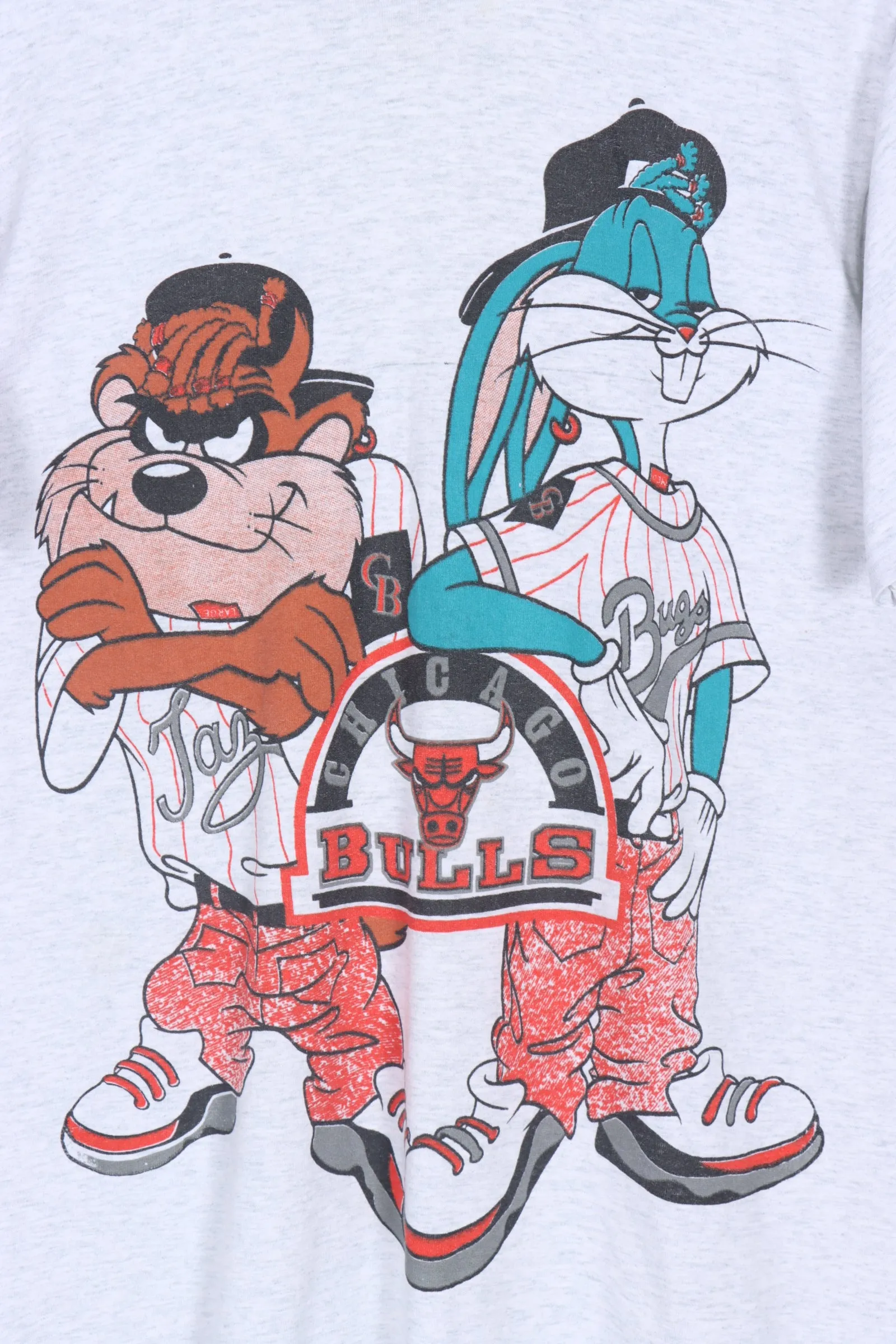 LOONEY TUNES Bugs & Taz Kriss Kross Chicago Bulls Tee (M)