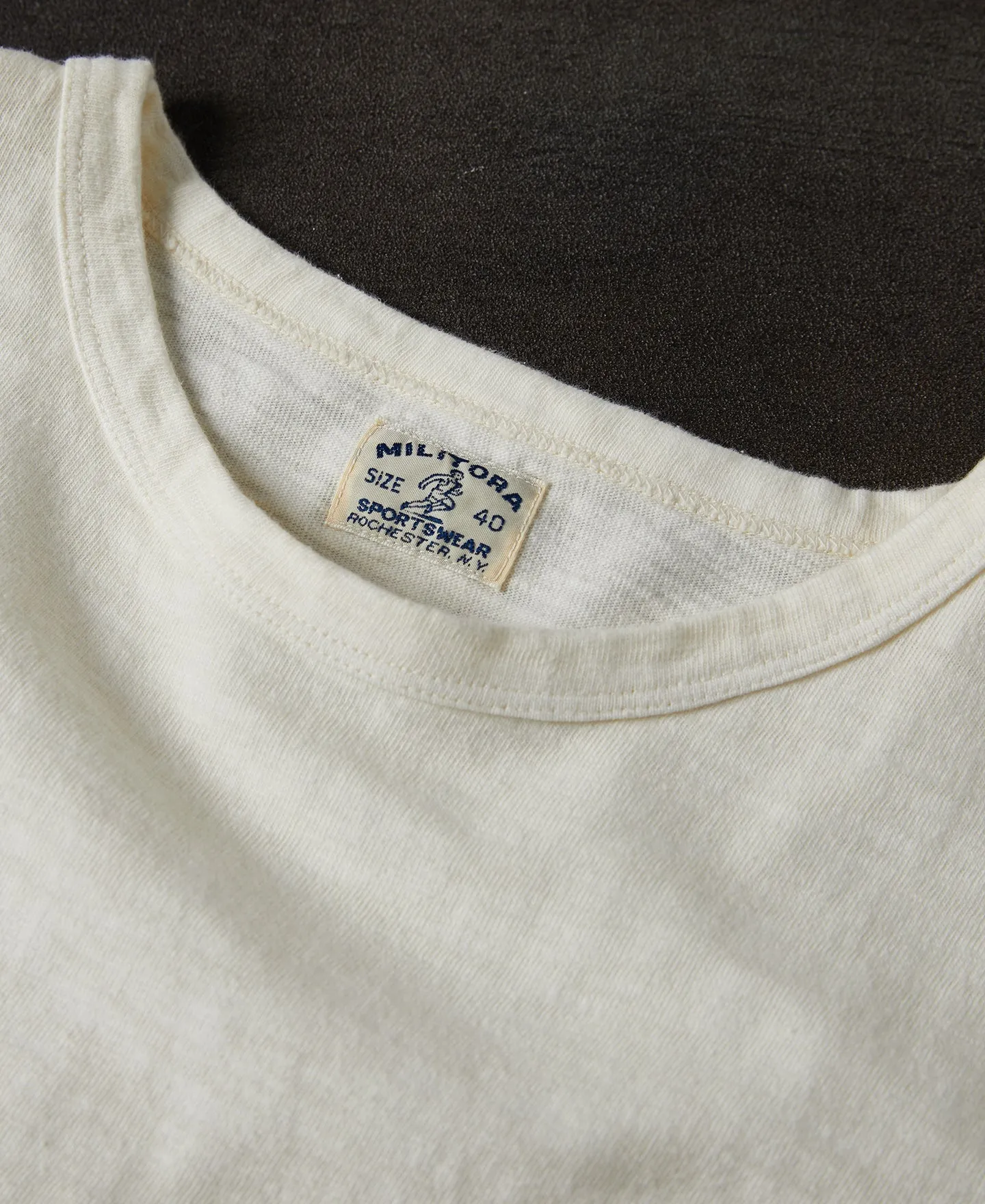 Lot 102 1940s Heavyweight Slub Pocket T-Shirt - Ivory